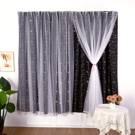EsyDream Portable Blackout Blind 120x200cm Blackout Curtains Simple Easy to Stick On Window No Drill Blackout Blind Curtain UV and Sun Protection for Bedroom Office Use(1 Panel 47Wx78L Inch)
