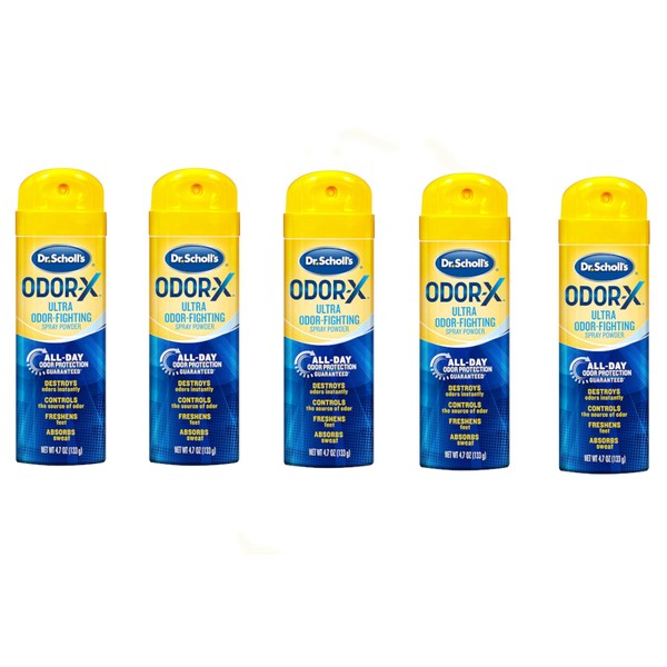Dr. Scholl's Odor-X Odor Fighting Spray Powder 4.70 oz (Pack of 5)
