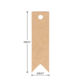 Pack of 200 Gift Tags Kraft Paper Small Labels 7 x 2 cm with Jute String for Crafts Wedding Christmas Gift Wrapping (Brown + White)