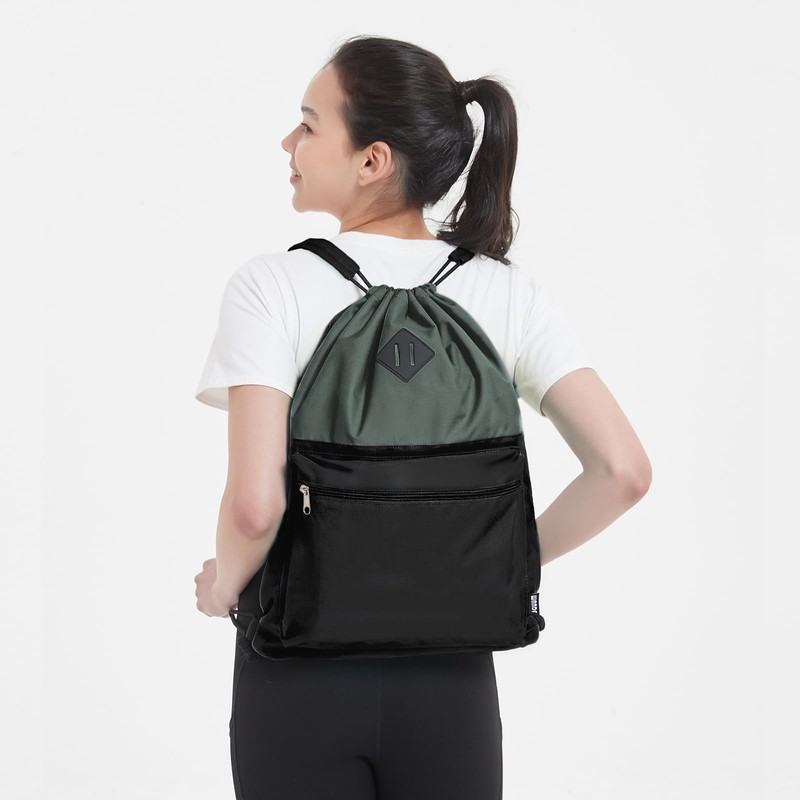 WANDF Drawstring Backpack, Sports Gym Bag with Wet Pocket, Water
