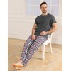 TeJoyce Mens Pyjamas Set Cotton Short Sleeve and Plaid Long