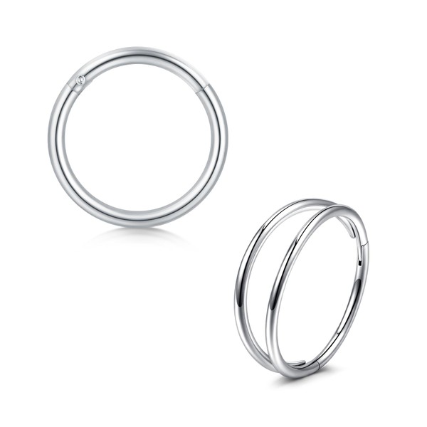 Briana Williams 2pcs Hinged Nose Ring Segment Lip Helix Septum