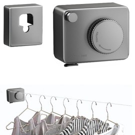 Retractable Washing Line, Extendable Washing Line 4.28 m, Washing Line Retractable, Clothesline 304 Stainless Steel, Wall Mounted for Indoor, Outdoor, Laundry Room, Balcony (Grey)