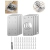 8Pcs Cabinet Hinge Repair Plate, Stainless Steel Board Cabinet Hinge Repair Replacement Kit with 48 Screws 1 Screwdriver, for Kitchen Cabinet,Wardrobe,TV Cabinet