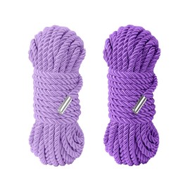 32 feet 8mm(1/3inch) Diameter Soft Silk Rope Solid Braided Twisted Ropes,10m Durable and Strong All Purpose Twine Cord Rope String Thread Shiny Cord (Dark and Light Purple)