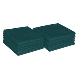 Native Fab Juego de 12 paños de cocina de algodón de 12 x 12 pulgadas, absorbentes, lavables, toallas de cocina, toallas de limpieza de restaurantes, toallas de bar, trapos para el hogar, barras de cocina, verde azulado