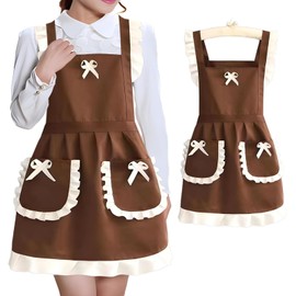 JYJLLM Aprons for Women,Apron,Aprons,Kitchen Apron,Aprons for Cooking,Cooking Apron,Gardening Gifts for Women,Aprons for Women With Pockets (coffee)