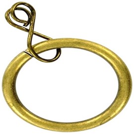 Merriway BH03223 (8 Pcs) Metal Curtain Drapery Pole Rod Rings with Loose Eye, Inner Diameter 35mm (1.3/8 inch) Outer Diameter 42mm (1.5/8 inch) Antique Brass - Pack of 8 Pieces
