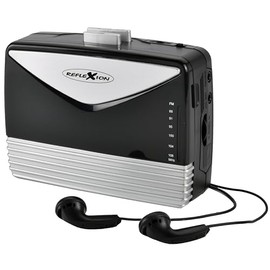 Reflexion WMR01BK Portable Cassette Player / Walkman with FM Radio, Includes Earphones and Belt Clip, Microphone Input, Dimensions (12.3 x 4.4 x 8.5 cm), Black