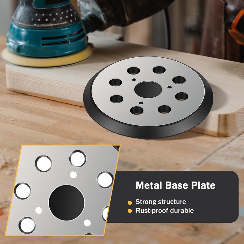AegisTorq 5 inch 8 Hole Replacement Sander Pad, 2pcs 5
