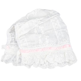 Healeved Winter Bonnet Hat for Soft Cotton Sun Protection Cap Lightweight Breathable for Months Present for Newborns Cute Design with Ruffle Edges White