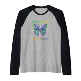 Distraced by Butterflies Cute Insect Nature Raglan Baseball Tee