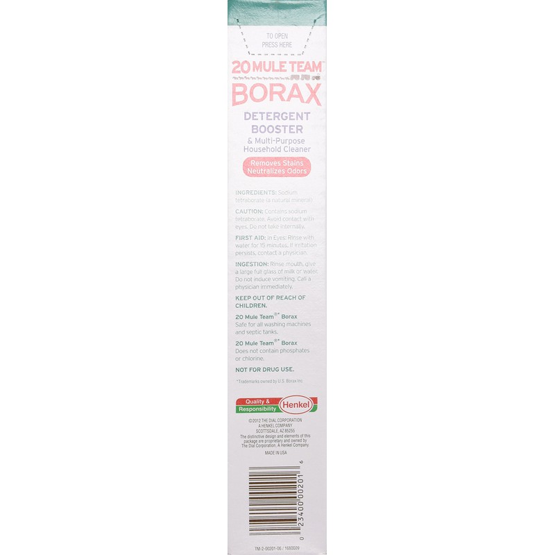Borax 20 Mule Team Detergent Booster, 65 Oz.