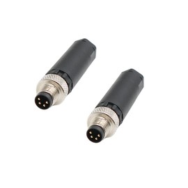 2Pcs M8 4Pin Male Connector, Unshielded Field Assembly Wireable Sensor IP67 A Code Straight Type Adapter 60V 4A AC/DC Industrial Circular Connector (Male)