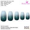 Bling Art False Nails Black Gel Ombre Ballerina Coffin 24