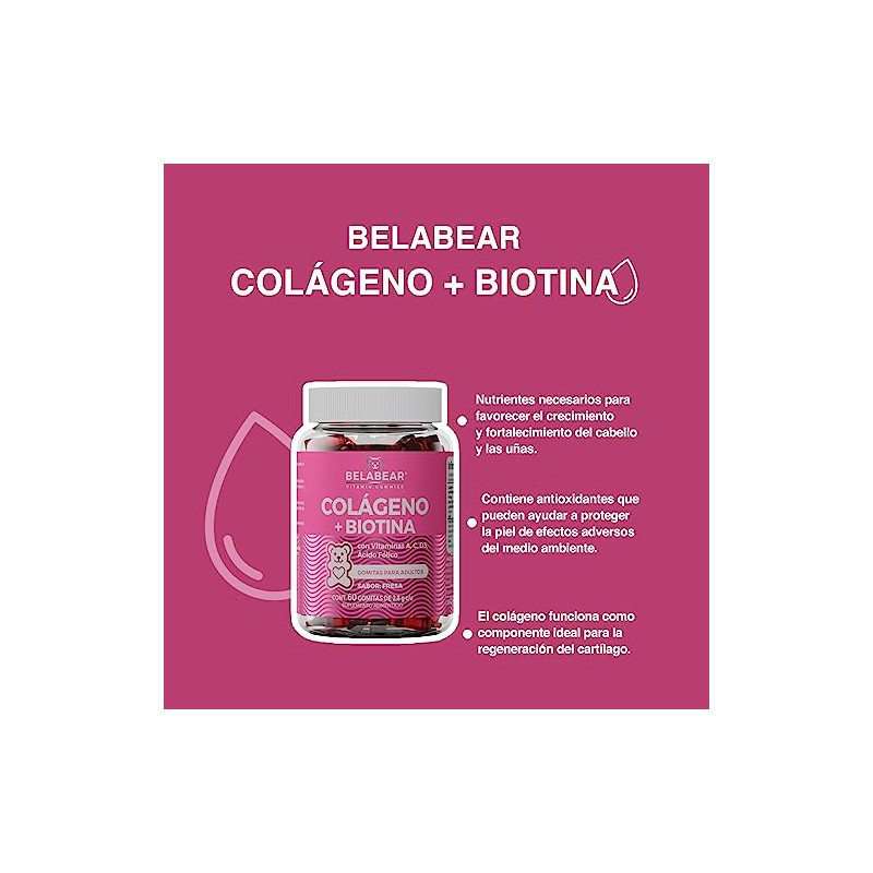 BELABEAR - Colágeno + Biotina 60 Gomitas by Belabear