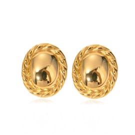 Large Chunky Gold Earrings for Women trendy Vintage Statement Hammered Gold Stud Earrings Lightweight and Hypoallergenic