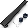 24 Inch Linear Shower Drain Matte Black Floor Drain for