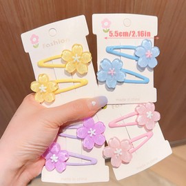Hair Clips, Flowers, 20-piece Set, Hairpins, Cute, Colorful, Cherry Blossoms, Stylish, Hair Ornament, Hair Clip, Patchpin Popular, Painless, Children's Hair Accessories, Parties, Kindergarten, School,