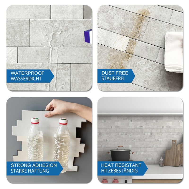 MOFIT Backsplash Tile for Kitchen Peel and Stick Stone Matte