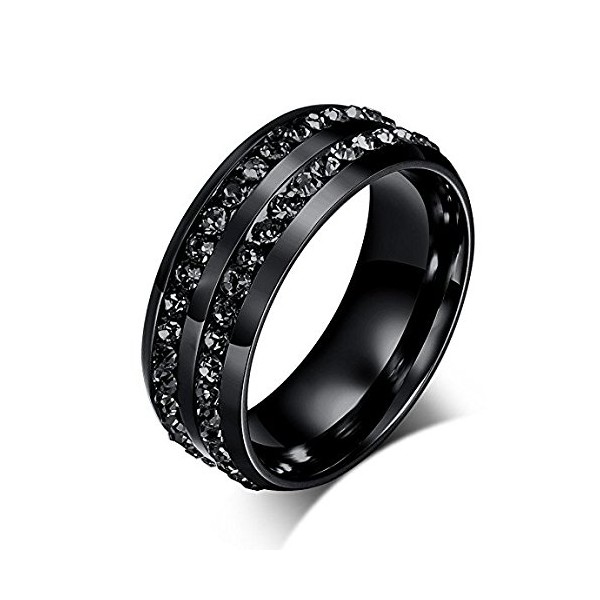 NL10 Mens Womens 8MM Titanium Stainless Steel High Polished 18K