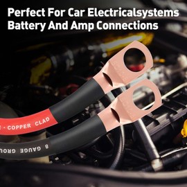 SGANGCAR Power Ground Cable 8 Gauge Copper Pack Aluminum CCA Power Supply / Car Amplifier Car Audio Speaker Grounding Cable Red 15M