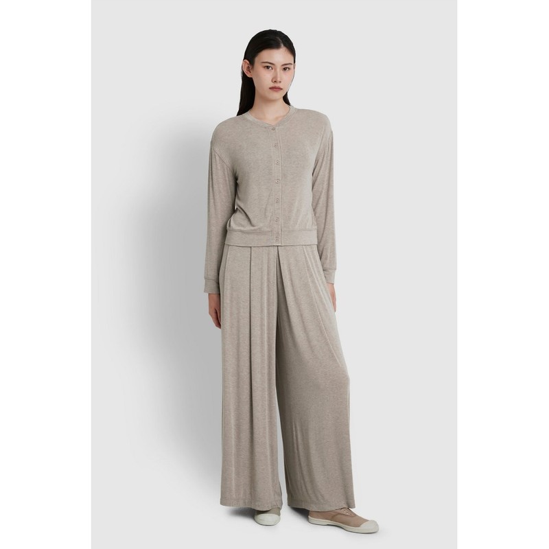 JAJU [JAJU/자주] 여 컴피 와이드 라운지 팬츠_멜란지베이지 [JAJU] Women's Comfy