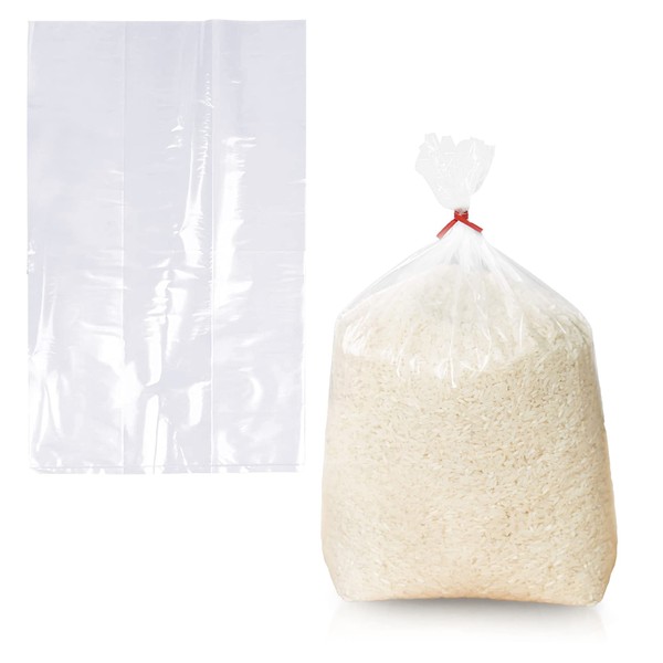 APQ Pack of 100 Clear Gusseted Poly Bags 10 x 4 x 20 Clear Polyethylene Bags 10x4x20 Expandable Side Gusset Bags Thickness 2 Mil for Food Service Industrial Health Needs, Wholesale Price