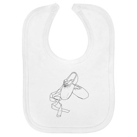 Azeeda 'Ballet Shoes' Soft Cotton Baby Bib (BI00057566)