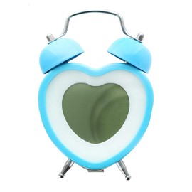 Nerd Block Heart Shaped Twin Bell Digital Alarm Clock, Blue
