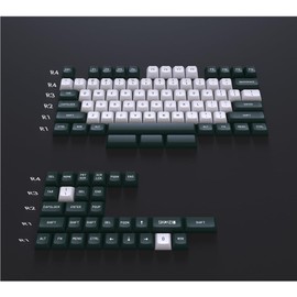 SIKAKEYB PBT Doubleshot 60/64/68/84 Custom Keyboard Keycap,Cherry Profile Compatible with Cherry Gateron Kailh MX Switch Mechanical Keyboard (Greenish White)