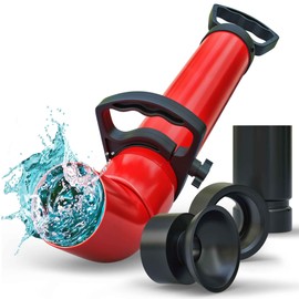 Meisterfaktur Drain Blaster with 3 Attachments [68oz Volume] - High Pressure Air Plunger For Fast And Effective Drain Unglogging - Plunge Blaster For Toilets, Sinks, Bathtubs & Showers!