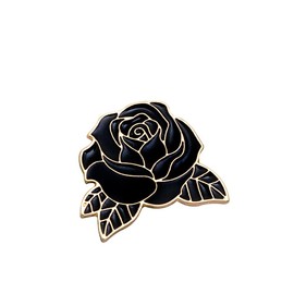 Cute Black Rose Brooch Small Brooch Pins for Women Men Beautiful Valentine's Day Brooch Pin Hat Bag Clothes Accessories Jewelry Birthday Gift for, Metal, No Gemstone