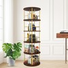 ROCKRAIN 5 Tier Rotating Bookshelf: 360° Spinning Display Shelf with