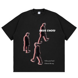 BestLucky Y2k Graphic Tees Men Streetwear Vintage Oversized Tshirts Unisex Summer Casual Tops Coal Black