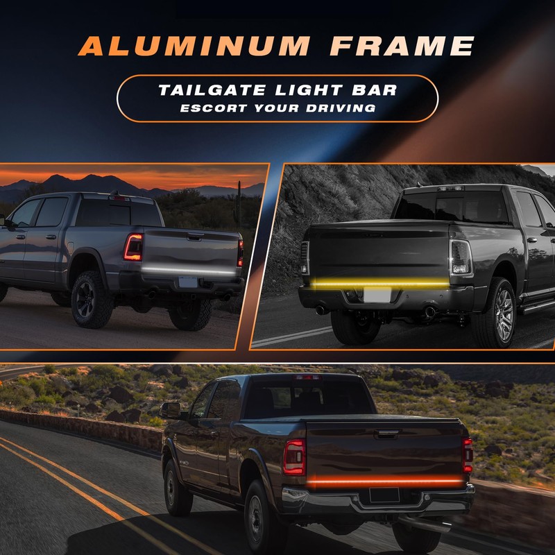 AMEXMART 60 Inch Tailgate Light Bar, Aluminum Frame Triple Row