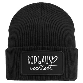 Huuraa Beanie Rodgau verliebt Geschenk Black Rodgau Geschenkidee