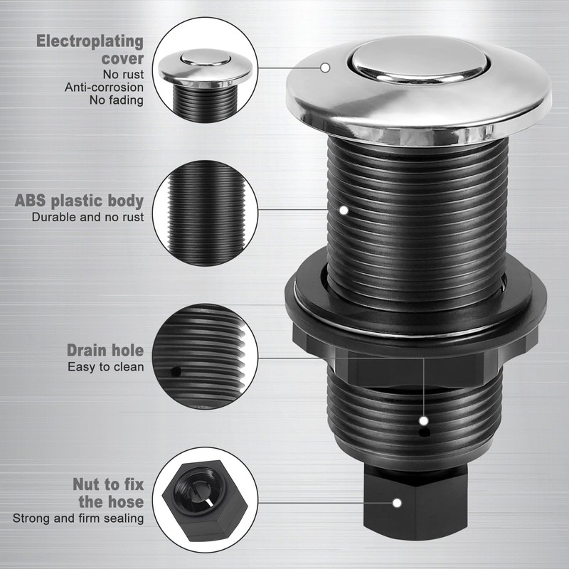 AKEYSRC Garbage Disposal Air Switch Kit, Garbage Disposal Button Brushed