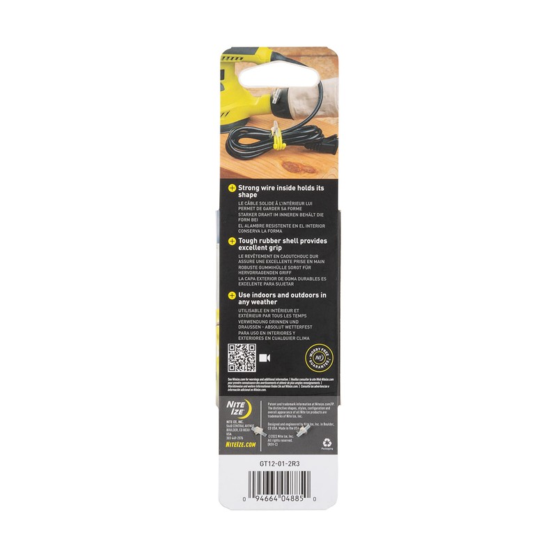 Nite Ize GT12-01-2R3 Original Gear, Reusable Rubber, 12 Inch, Black,
