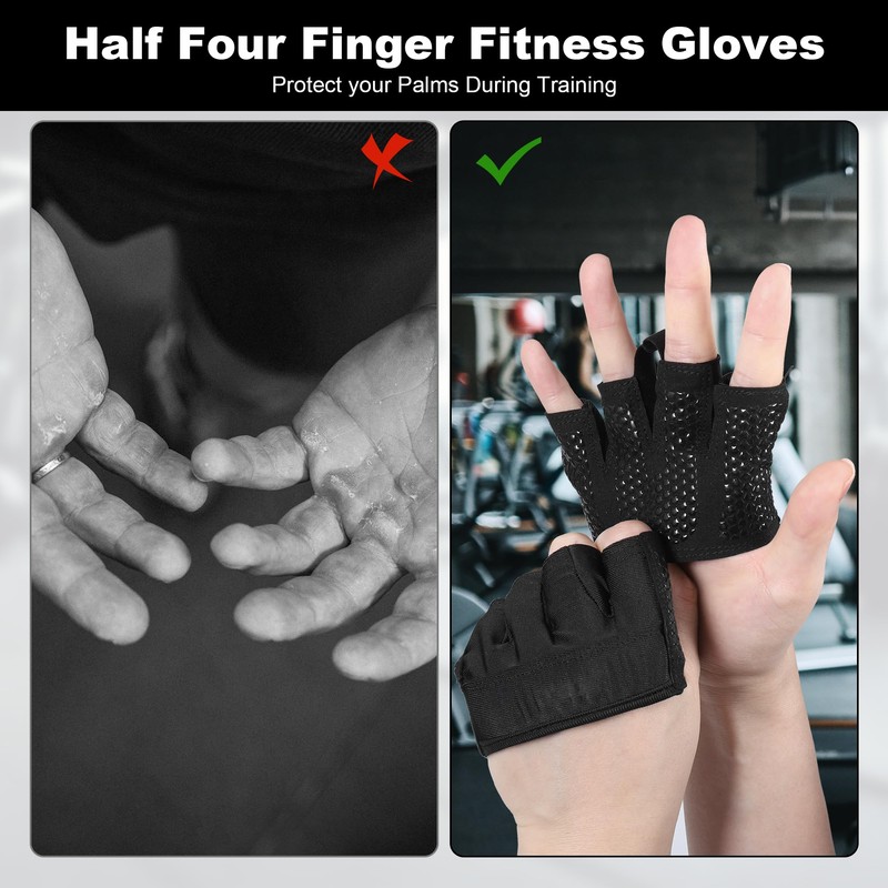 Zocipro Women's Fitness Gloves, (M) Padded Non-Slip Half Gloves for
