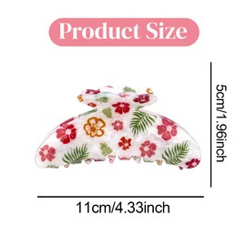 ANBALA Hawaiian Flower Hair Clips,4.33 Inch Strong Hold Claw Clips for Women, Fashion Beach Hair Accessories 1PCS