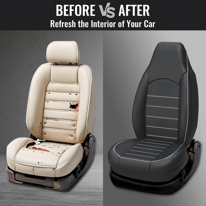 AUTOYOUTH PU Leather Bucket Seat Covers - High Back Front