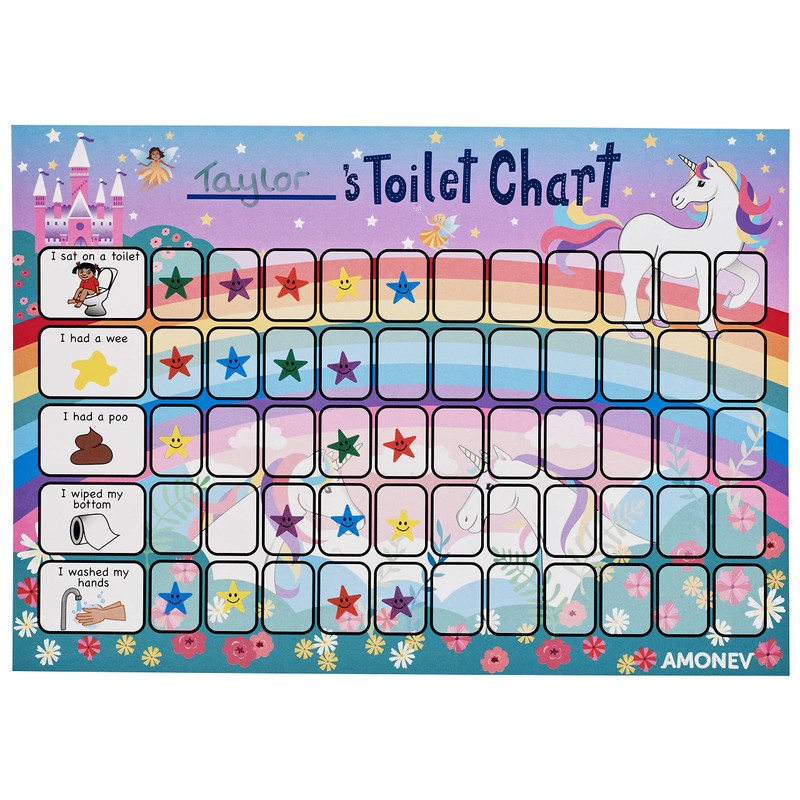 Amonev Unicorn Potty Training Reward Chart and Toilet Training Reward