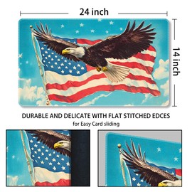 MTG Playmat Magic Card Playmat Games Mat,TCG & CCG Card Games PlayMat with Free Storage Bags Size 24 x 14 Inches (No with Zones,Eagle)