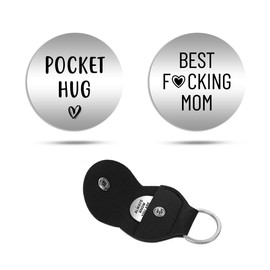 Best F*cking Mom Pocket Hug - Funny Gift for Mom - Cute Mother’s Day Gift w/Leather Case Keychain #PH83