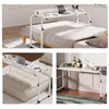 Overbed Table with Wheels, Overbed Desk with Adjustable Length and