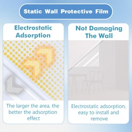 Yootiko Kitchen Stove Backsplash Clear Wall Protector,Electrostatic Wall Protective Film,Plastic Dry Erase Wallpaper Clear Contact Paper Film from Trash Can,Dog,Cat,Furniture