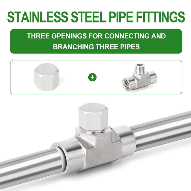 TAISHER 5PCS 304 Stainless Steel Cap Pipe Plug Socket Fitting