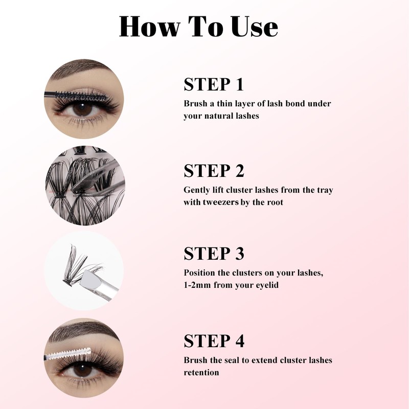 VICILEY Individual Lash Clusters Kit 320 PCS Cluster Lashes 3