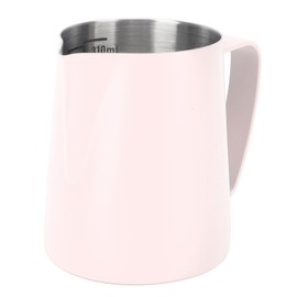 Milk Pitcher Pointed Mouth Frothing Coffee Frother Pot 310ml 304 Stainless Steel with Inner Scale Pink